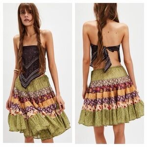 NWOT size XS Free People Many Layers printed skirt